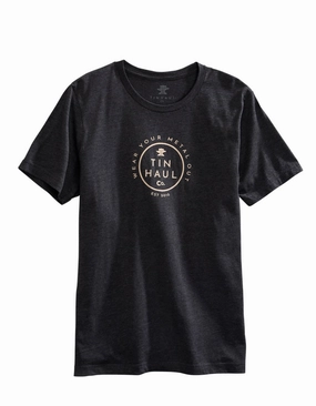 Comfort Wear Fashionable Pick Tin Haul Mens Gray Cotton Blend Wear Your Metal Out S/S T-Shirt