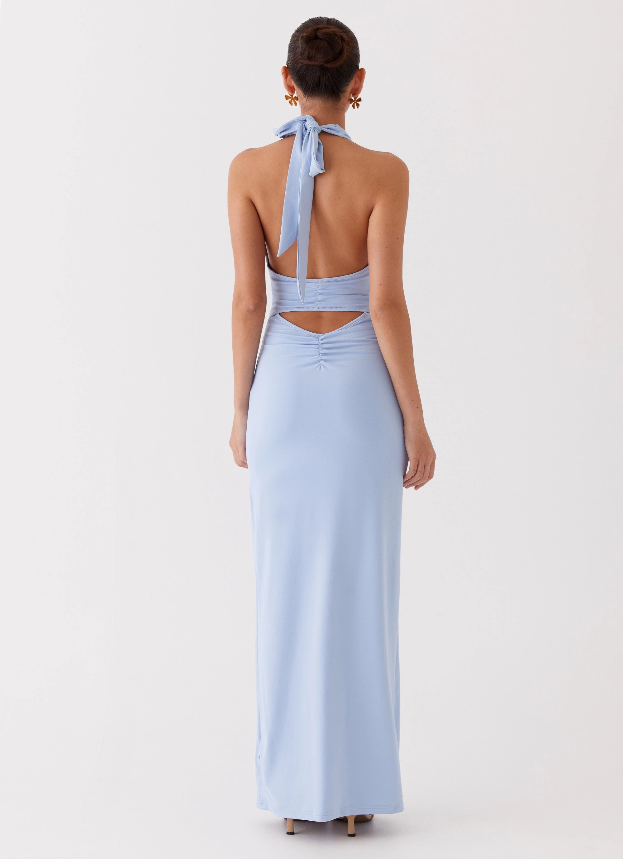 Neat Stitch Whisked Away Halterneck Maxi Dress - Blue