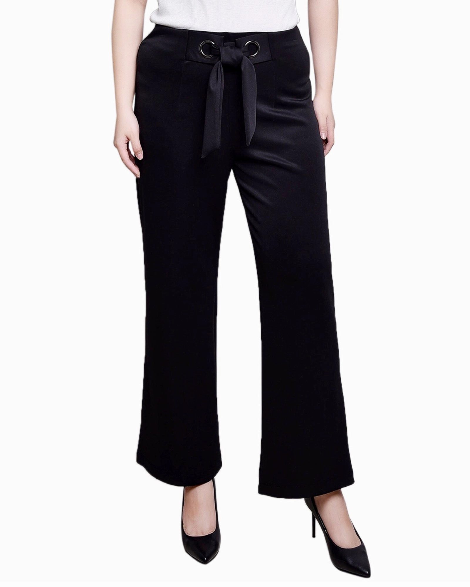 Wide Leg Grommet Pants NonRestrictiveCut
