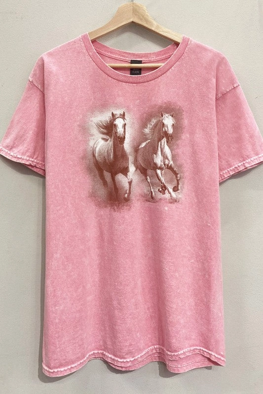 Easy Style Wild Horses Mineral Tee S-XL