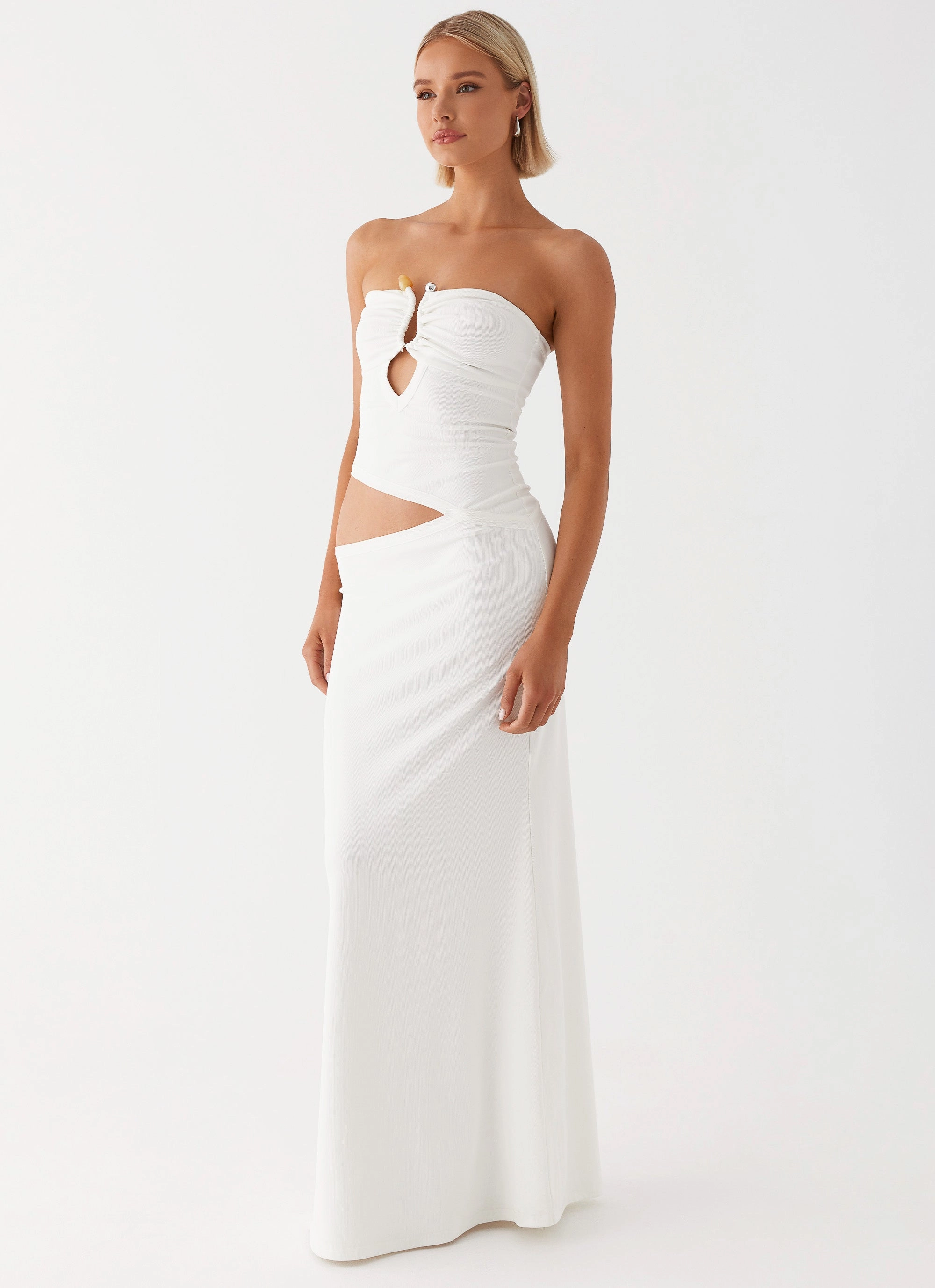 Stylish Feel Wild Roses Maxi Dress - White