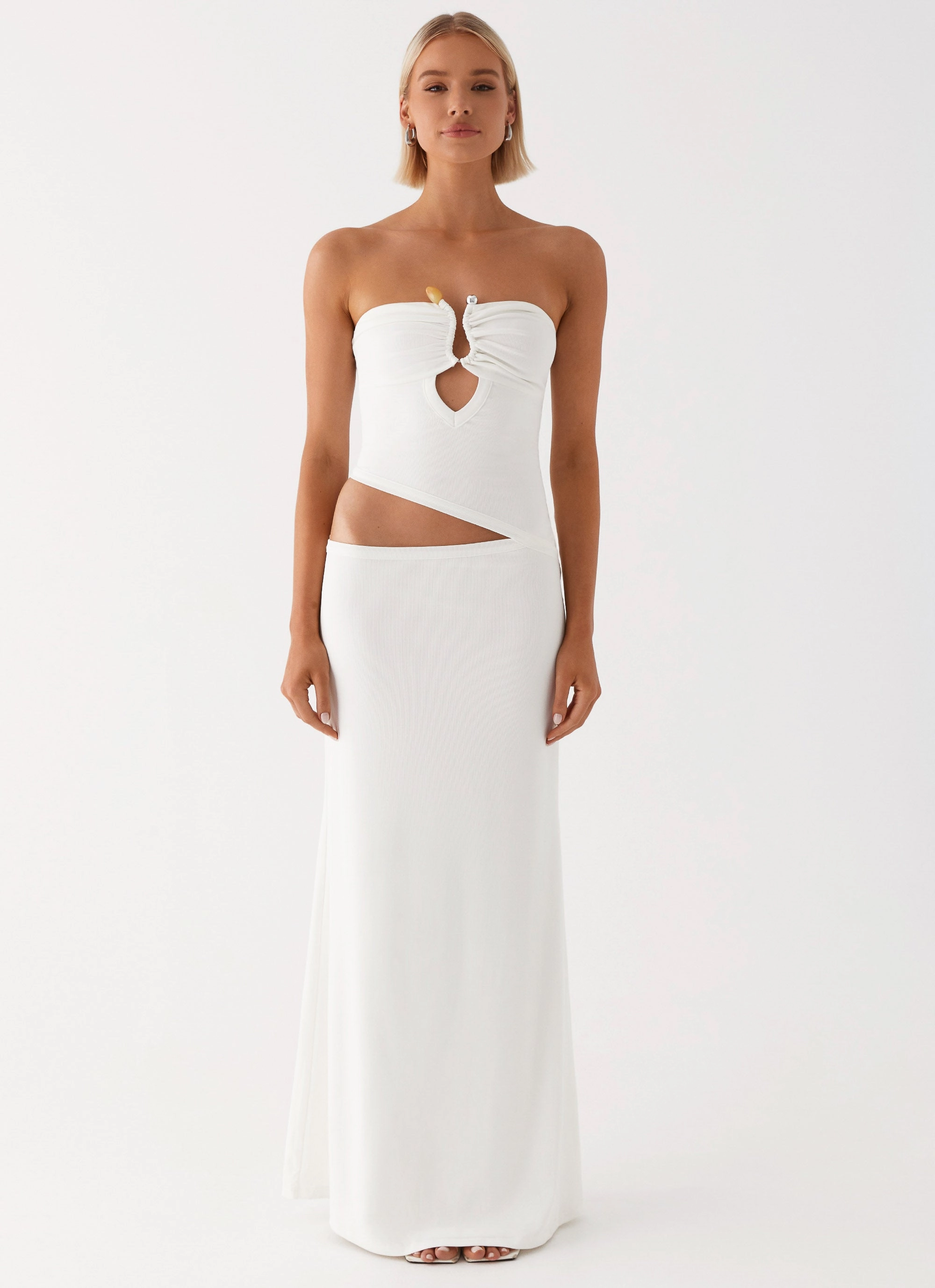 Wild Roses Maxi Dress - White Cozy Outerwear