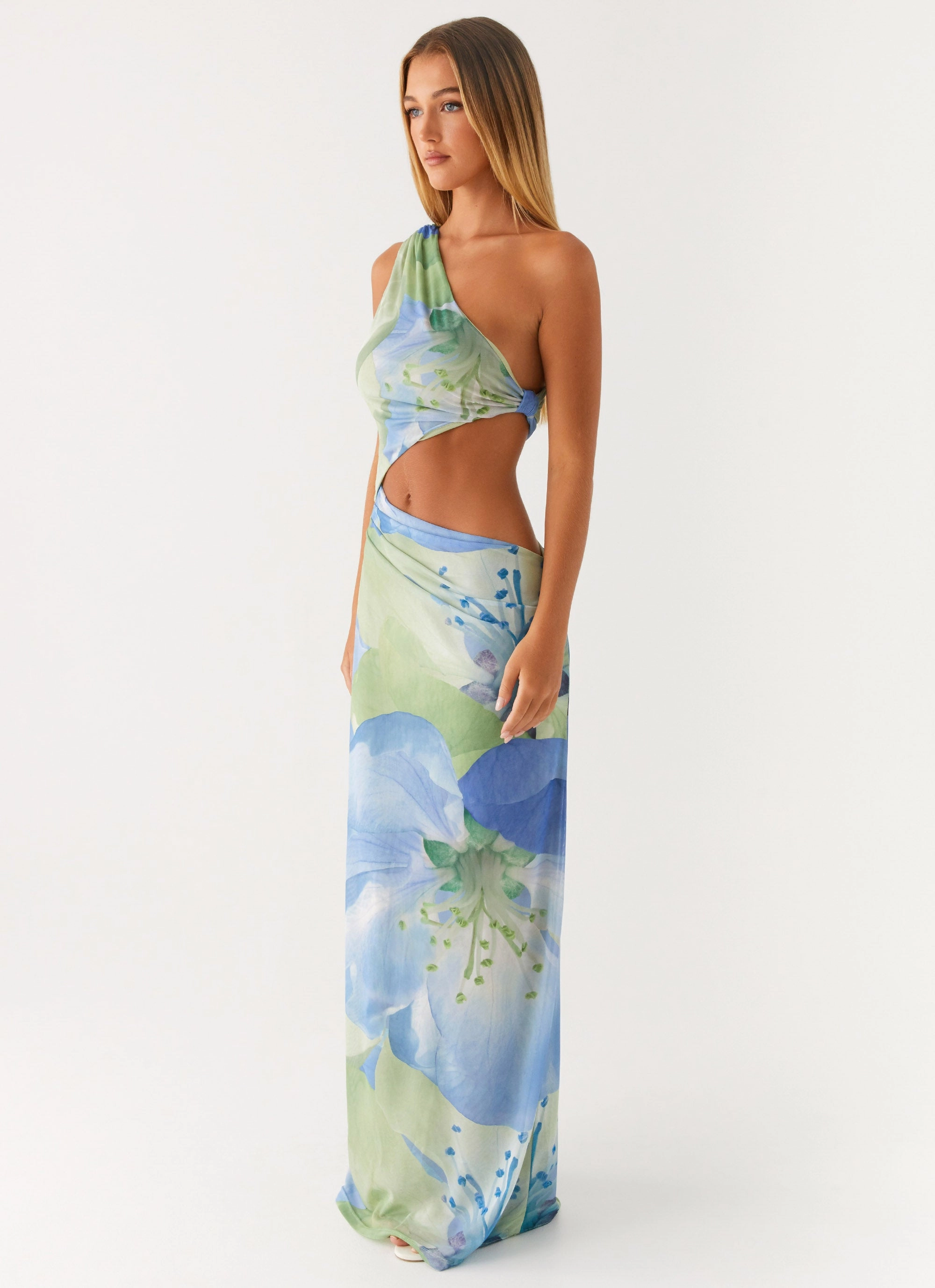 Wilder Maxi Dress - Flower Print Double Breasted