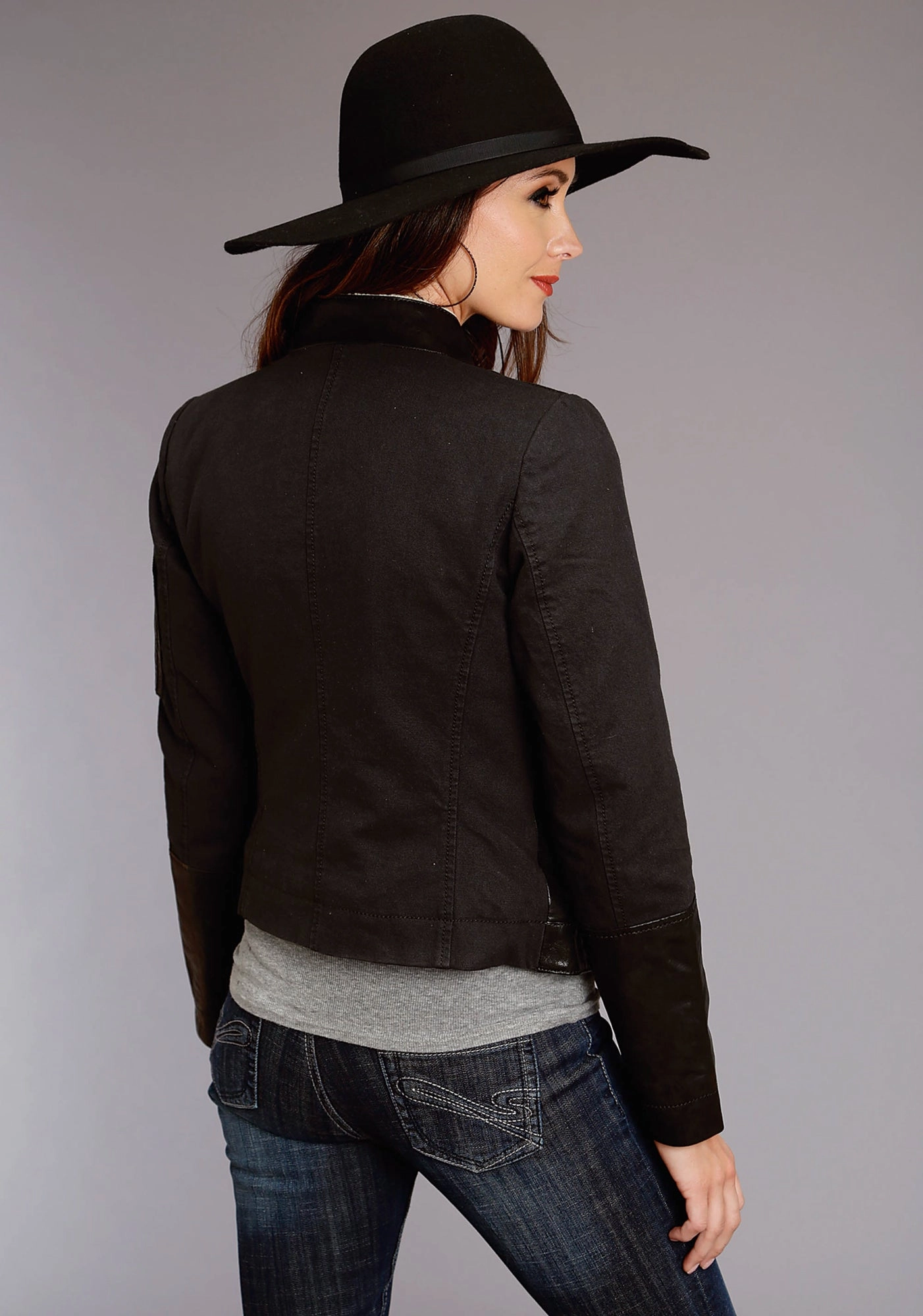 MoistureWickingLining Stetson Womens Black Leather Sherpa Lined Jacket