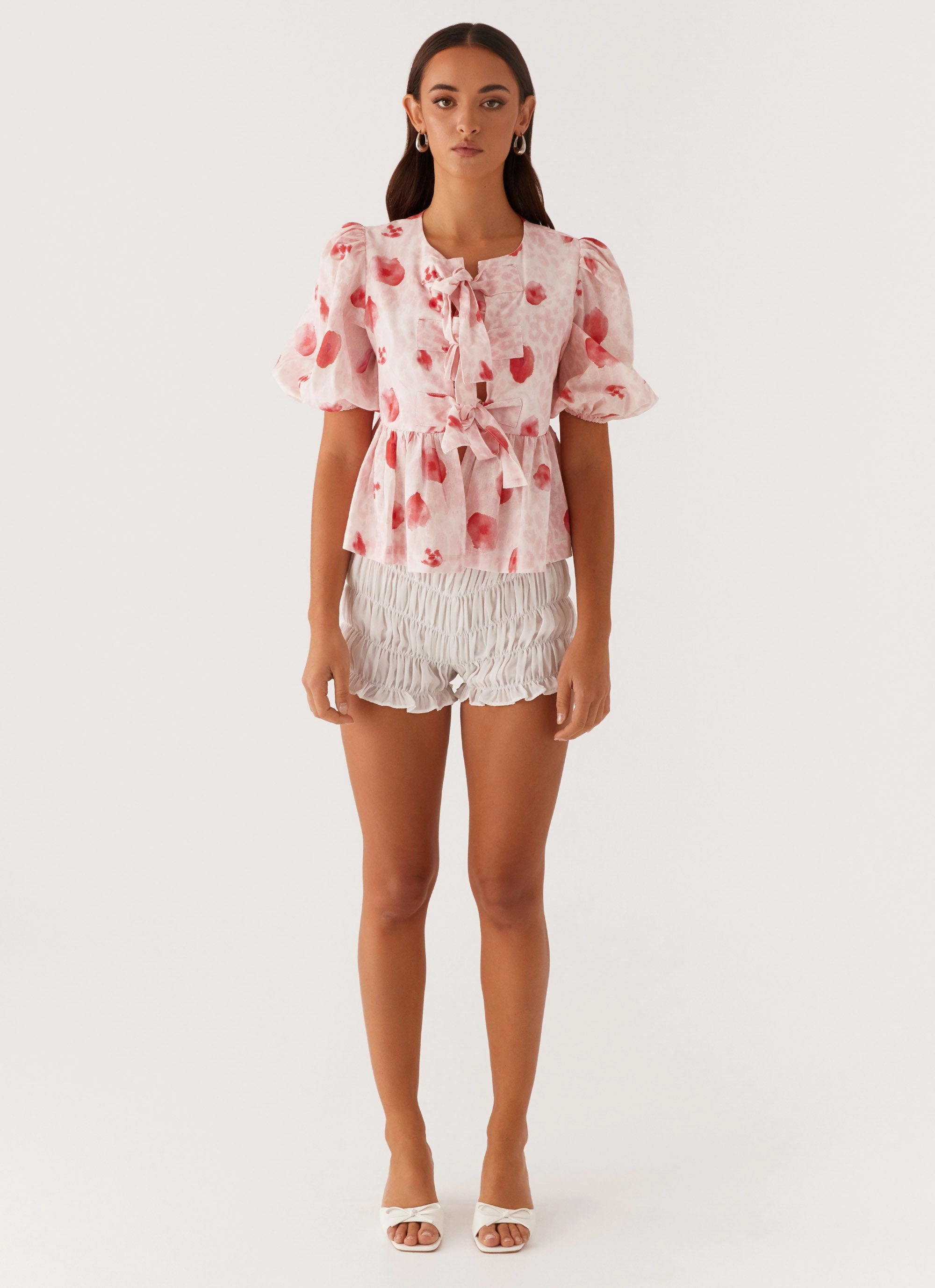 Durable Reinforced Elbows Western Wind Tie Top - Rose Leopard