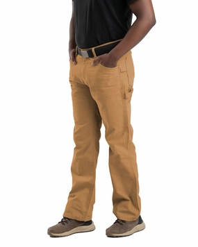 Berne Mens Heartland Washed Relaxed Fit Carpenter Brown Duck 100% Cotton Pants Modern Fit No Ride Up Design