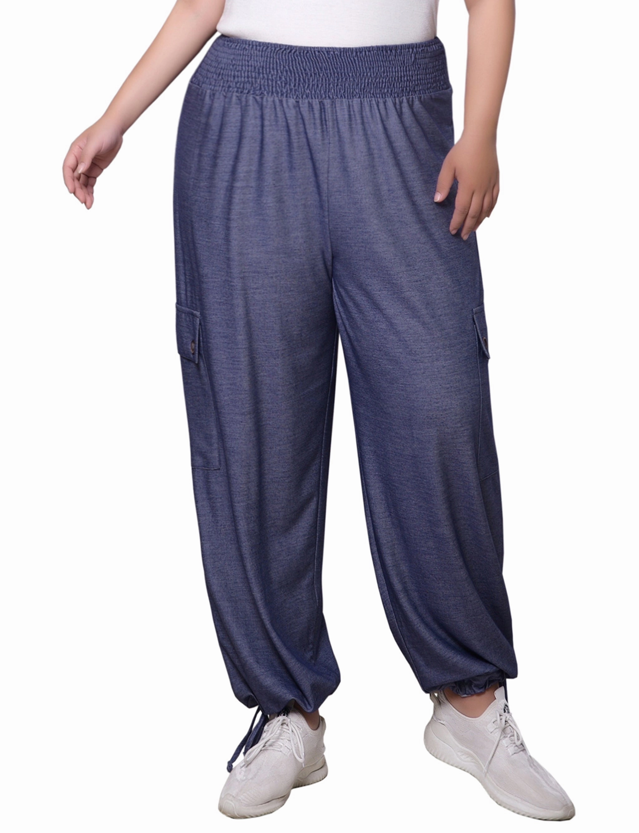 Comfortable fit Plus Size Smocked Waist Harem Pants