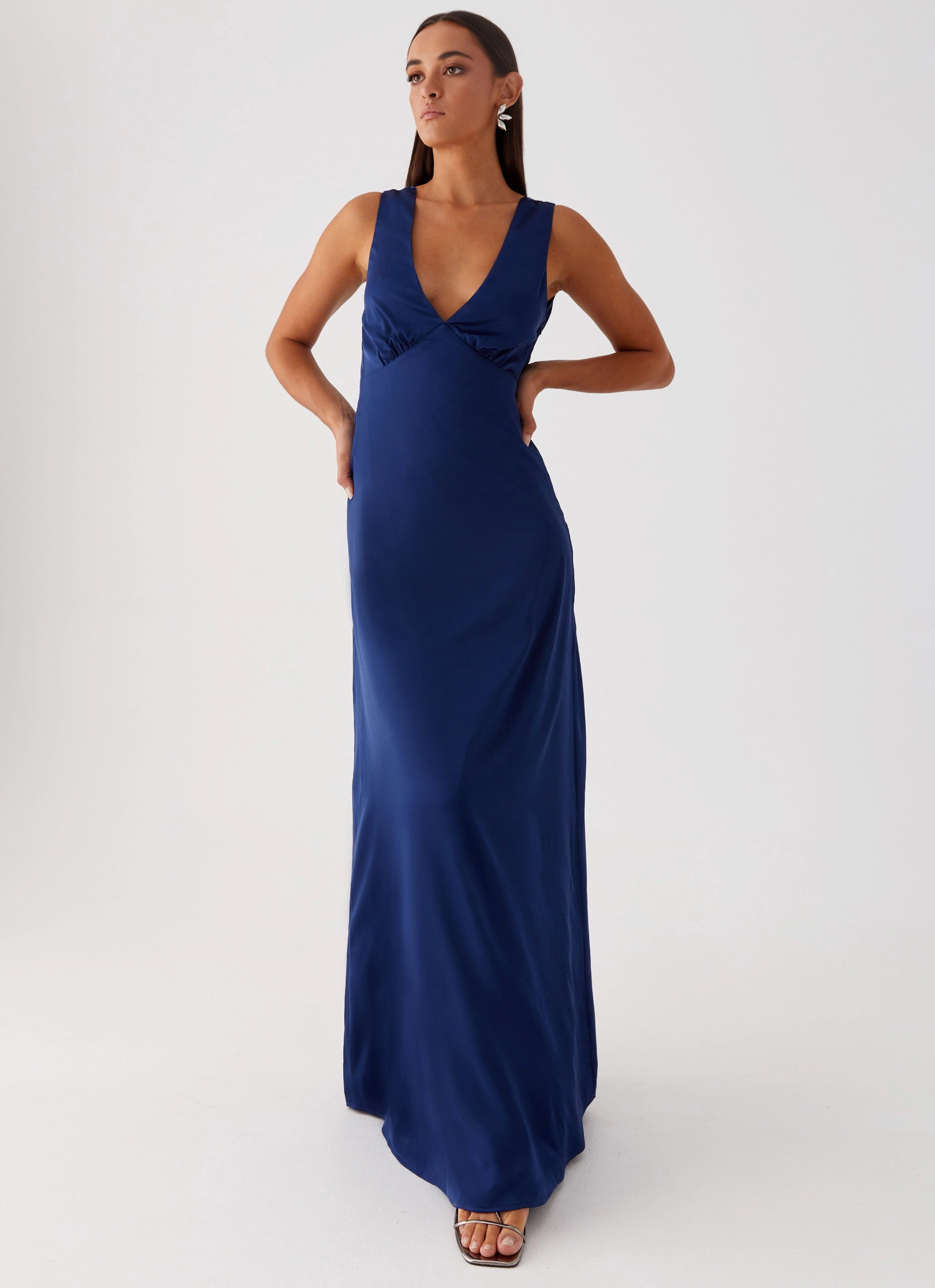 Winter Style Piece Winnie Cowl Back Maxi Dress - Navy