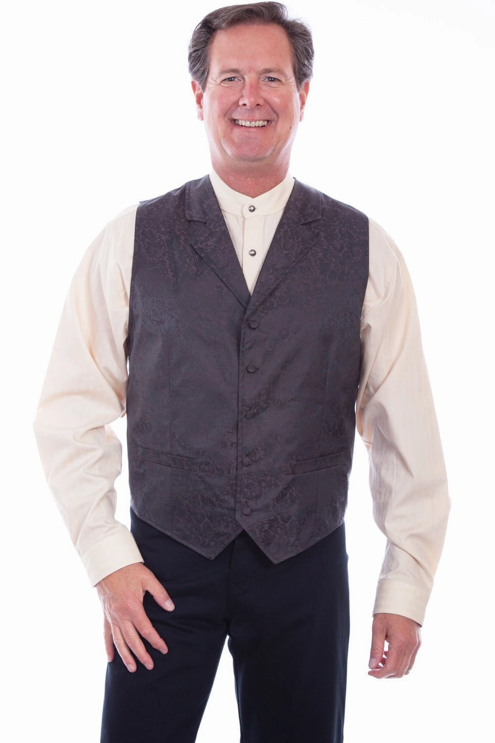 Ventilation System Scully Mens Chocolate Polyester Distinguished Vest