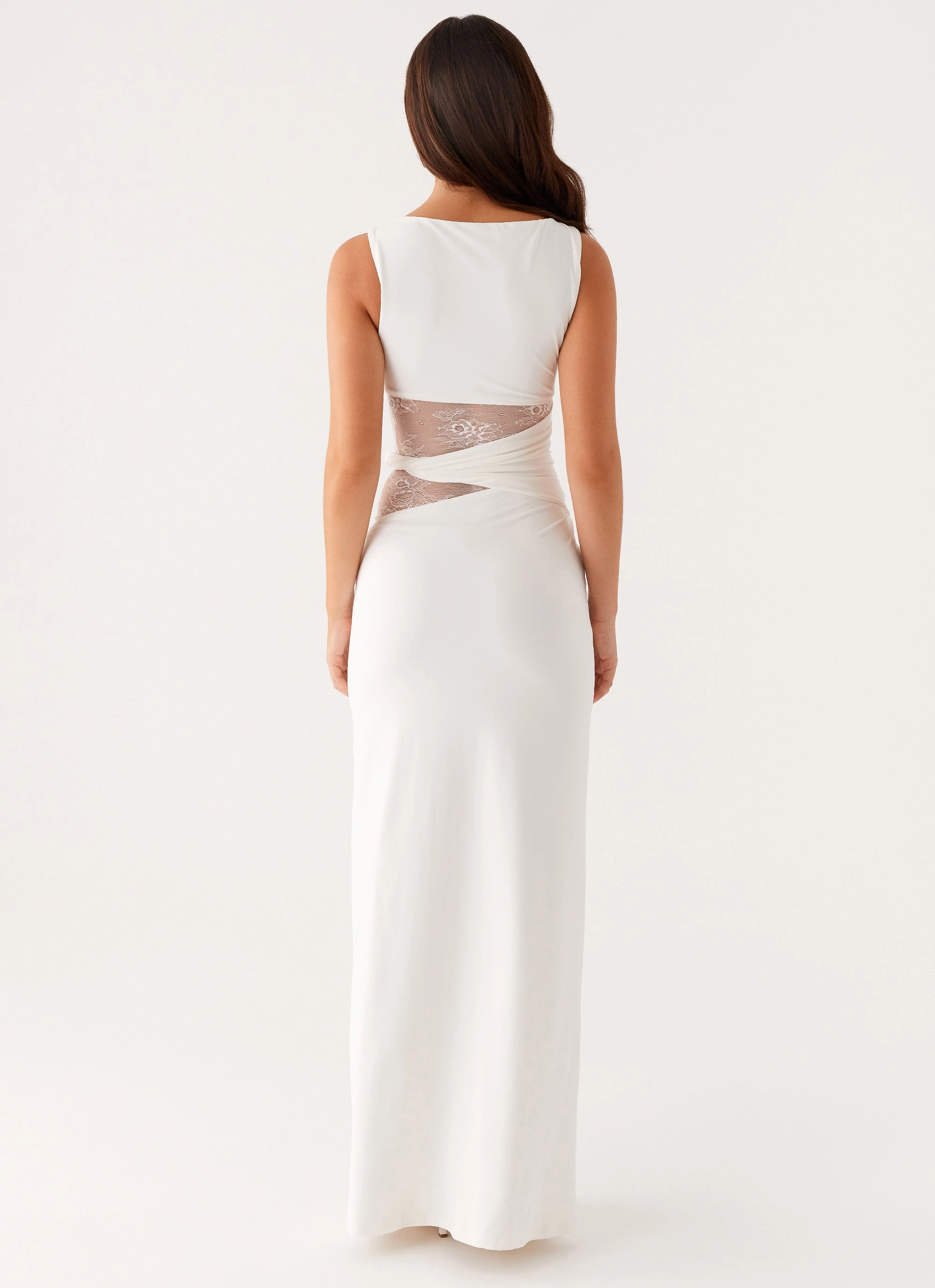Karma Maxi Dress - White Textured Finish Chic Fashion