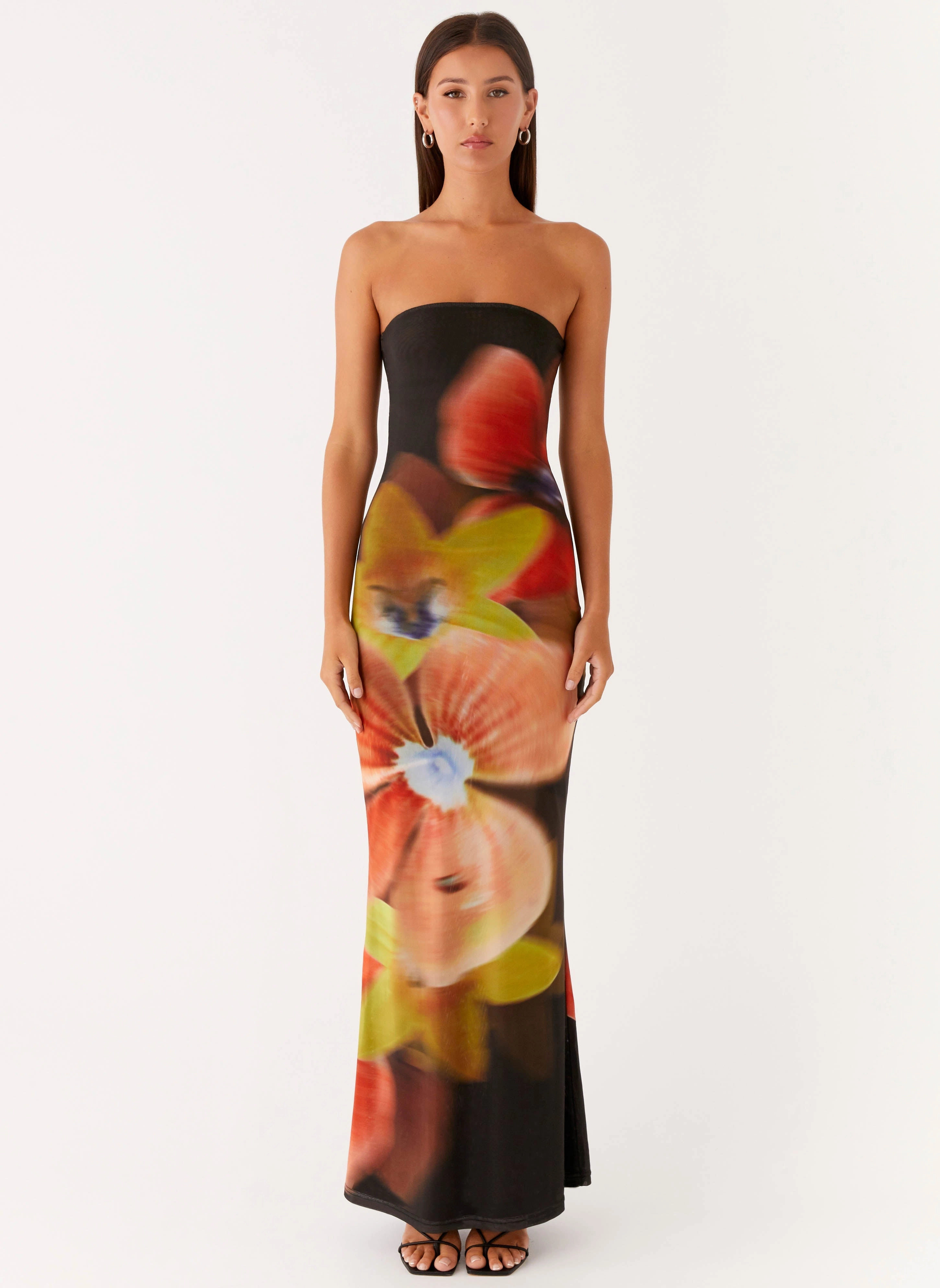 Single Breasted Practical Outerwear Jorja Maxi Dress - Moody Floral