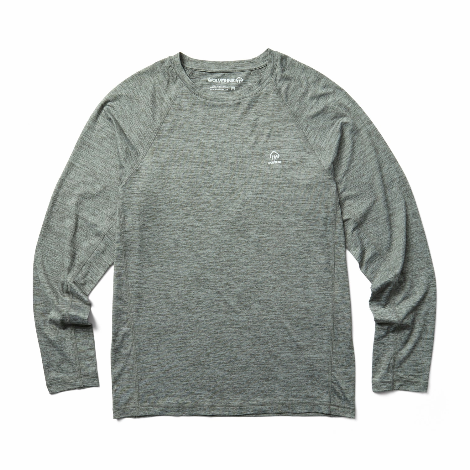 Regular Fit Work From Home Wolverine Mens Gunmetal Heather Polyester L/S Sun-Stop Eco Tee