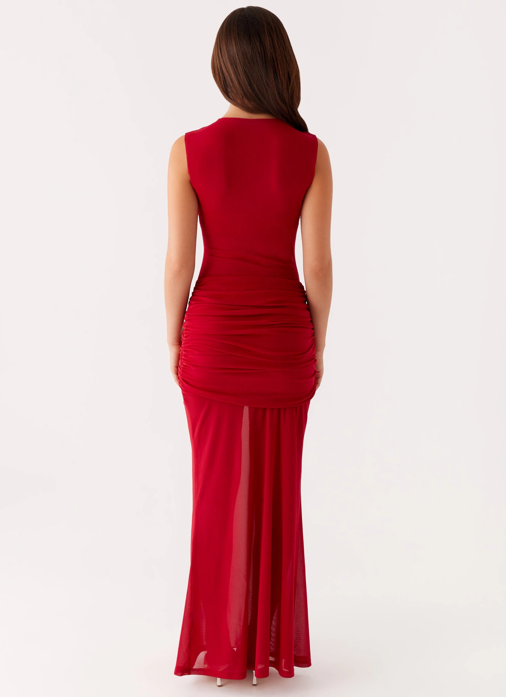 Worldwide Maxi Dress - Raspberry Natural Silhouette Satin Layers