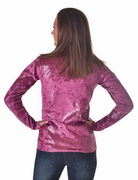 Reinforced Edging Cowgirl Tuff Womens 1/4 Zip Cadet Jazzberry Poly/Spandex Athletic Shell Jacket