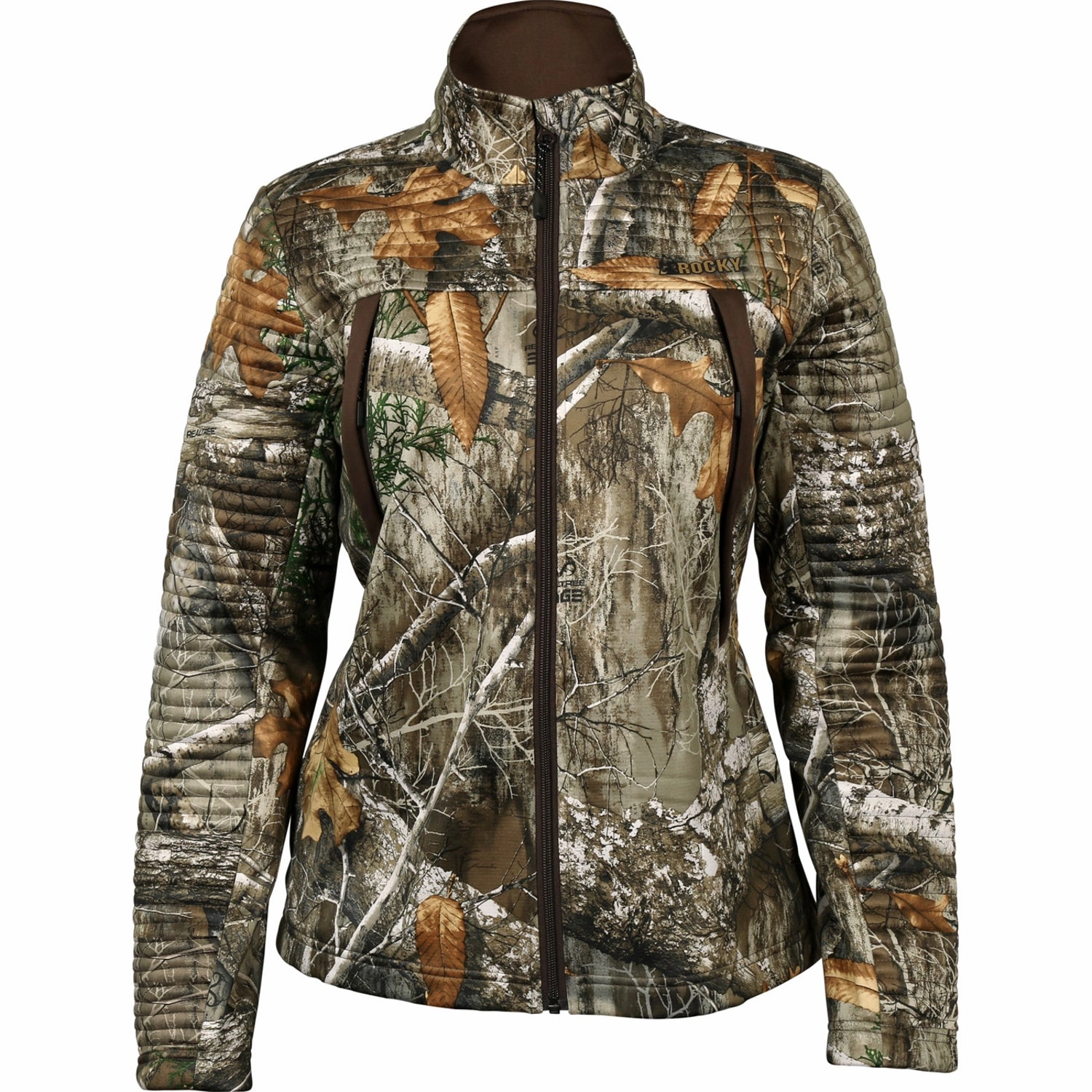 Rocky Womens Outdoor Stratum Realtree Edge Synthetic Softshell Jacket Cozy Hood Detail Seamless construction