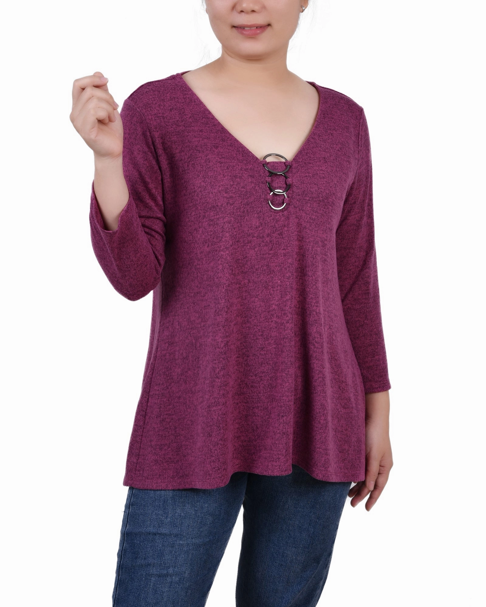 Durable Color Retention 3/4 Sleeve 3-Ring Top