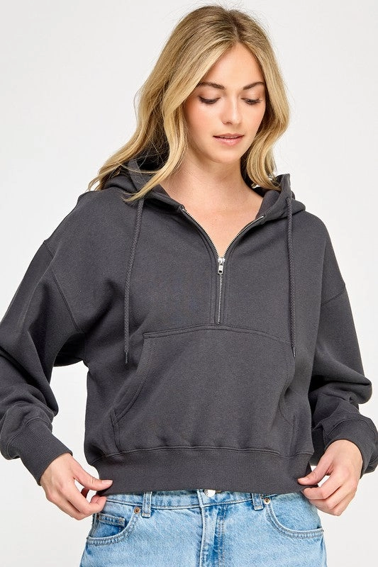 Lightweight Design Panama Basic Fleece Half Zip Up Hoodie