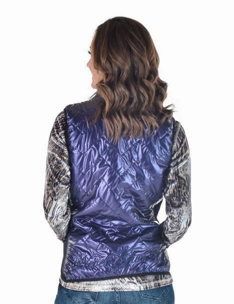 Cowgirl Tuff Womens Midweight Logo Purple 100% Polyester Softshell Vest Taped Seams