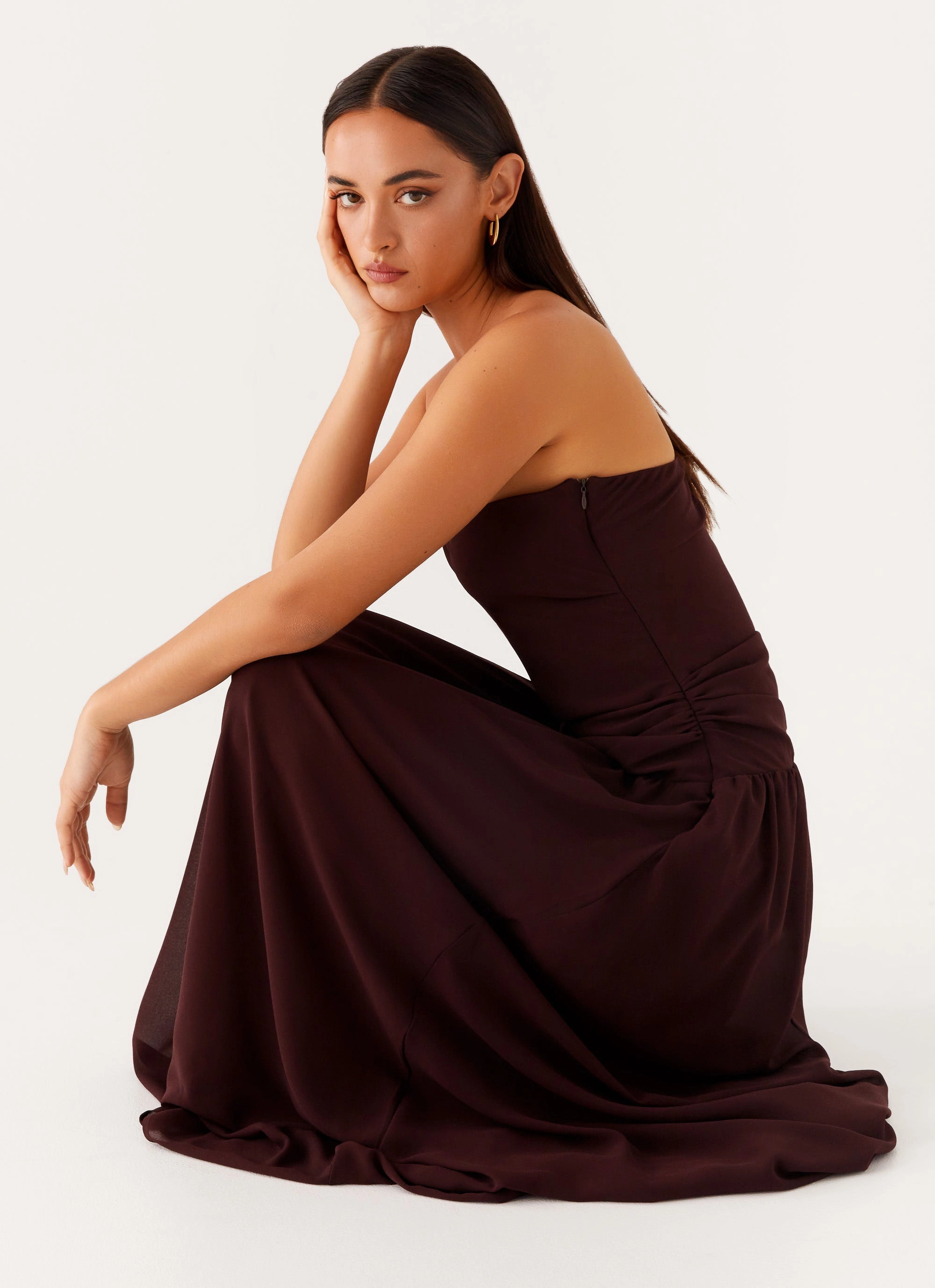Blue Sky Covia Strapless Maxi Dress - Dark Chocolate