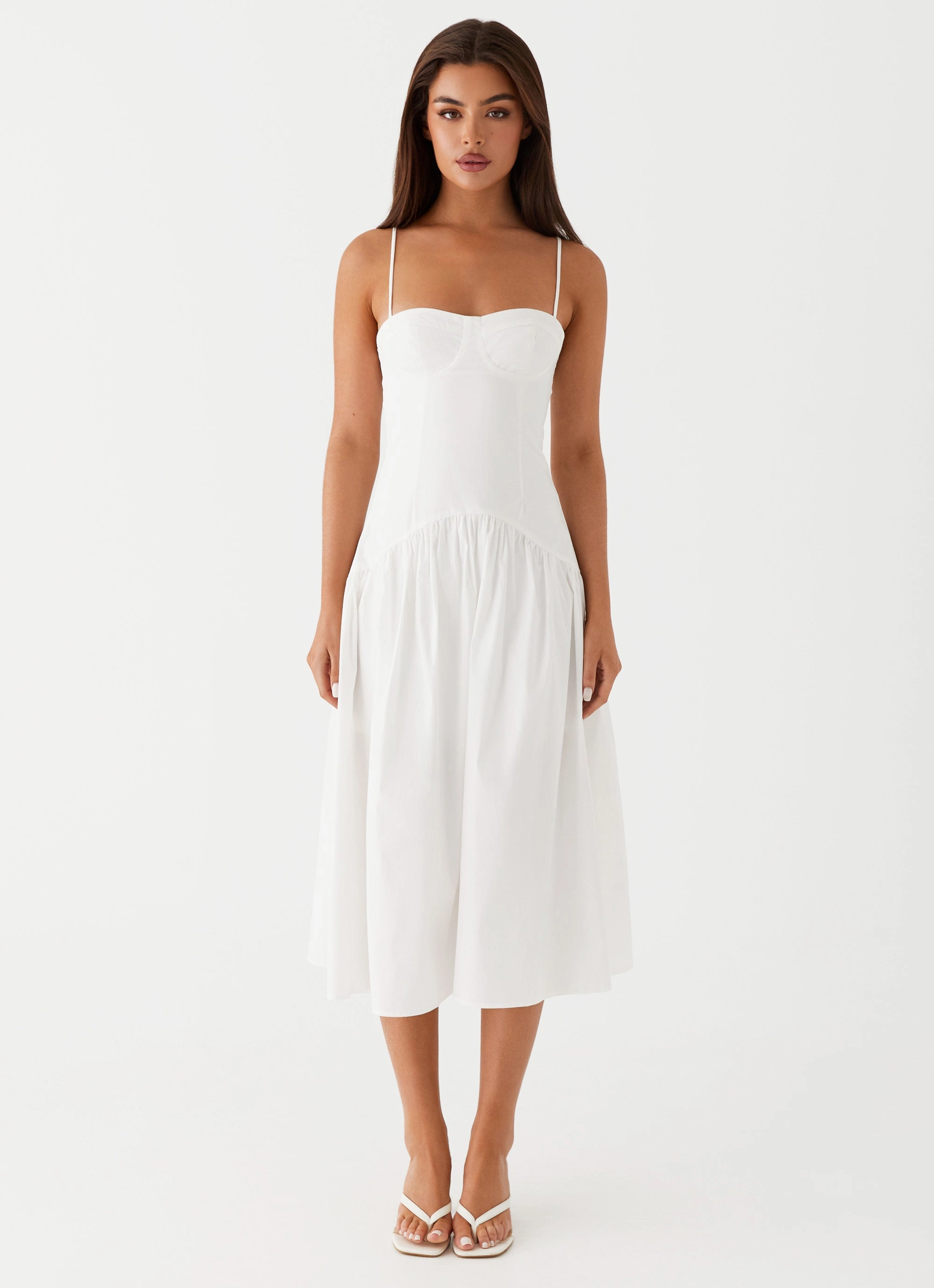 Mood Booster Daily Favorite Yvette Corset Midi Dress - White
