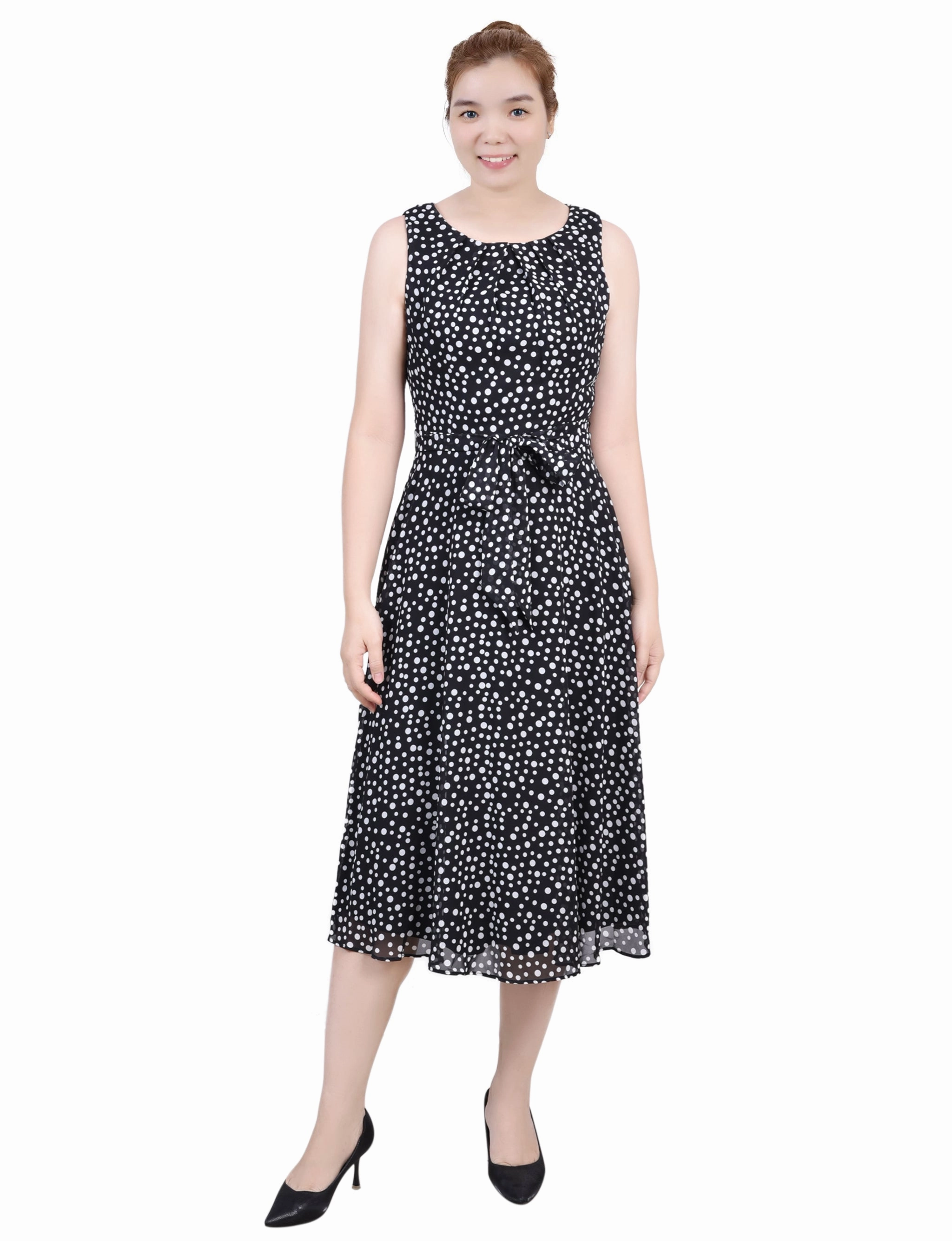 Sleeveless Chiffon Belted Dress Vacation Vibe