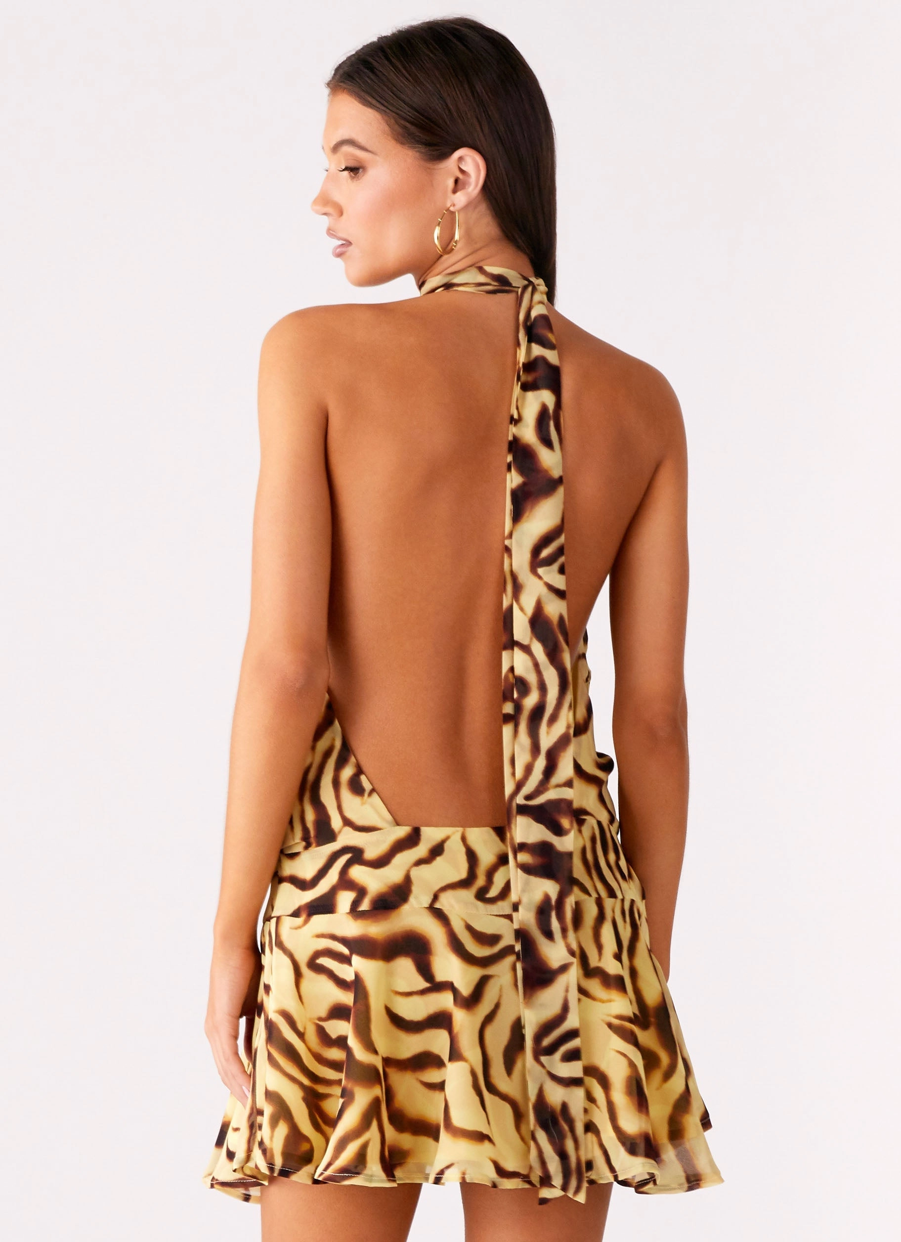 Utility Coat Zulla Backless Mini Dress - Laguna Print