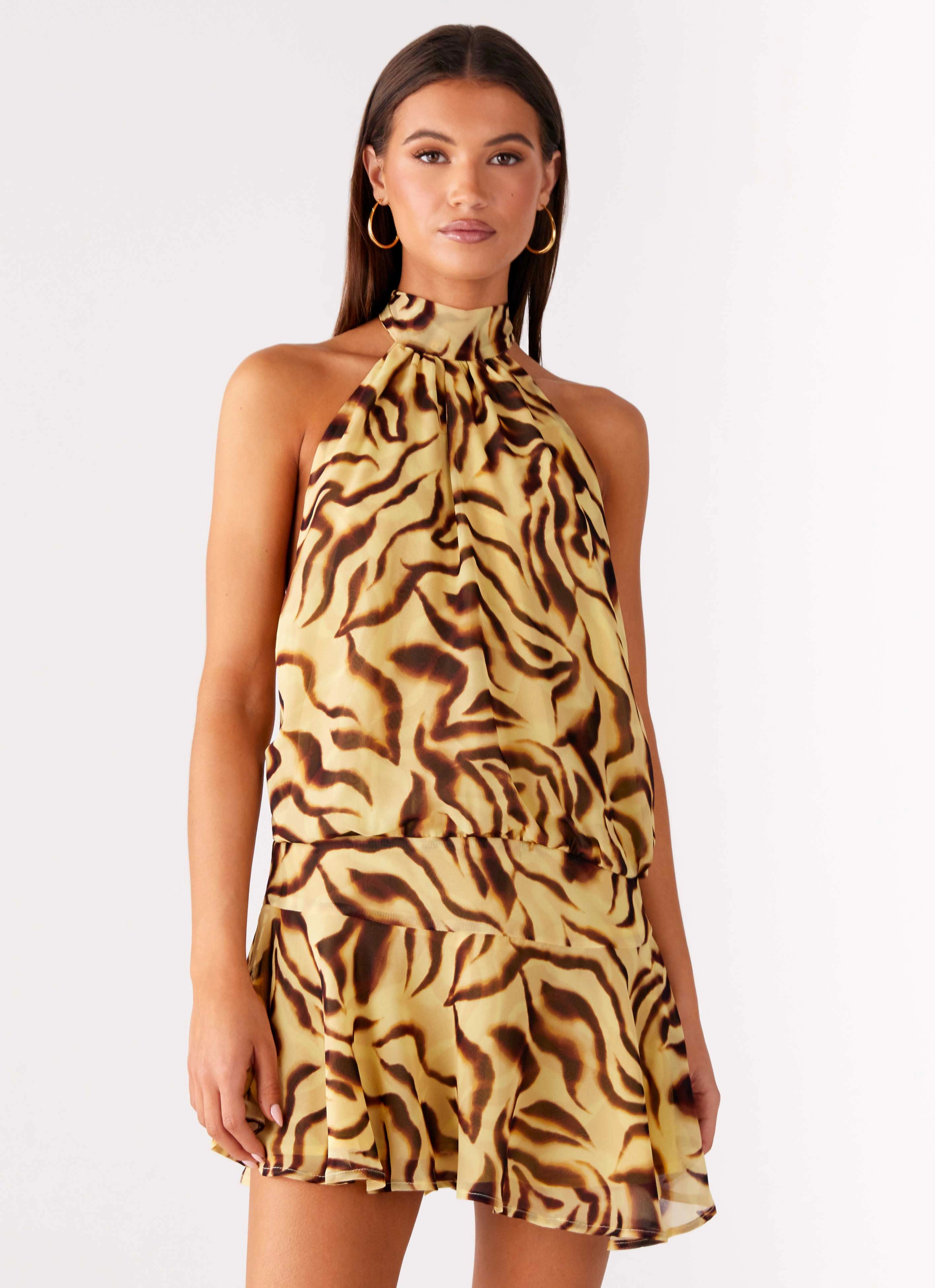 Daily Commute Zulla Backless Mini Dress - Laguna Print